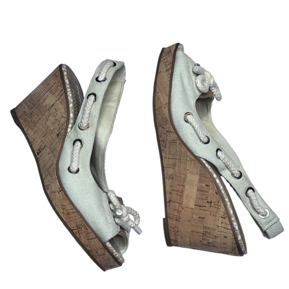 Sperry Top Slider Cork Wedged Slingback Shoes Sandals NWOT - Picture 6 of 15